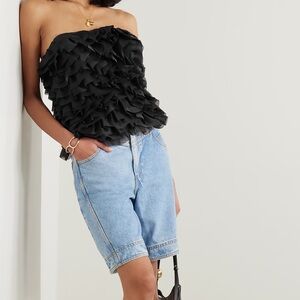 NWT Aje Charmed ruffled organza bustier top